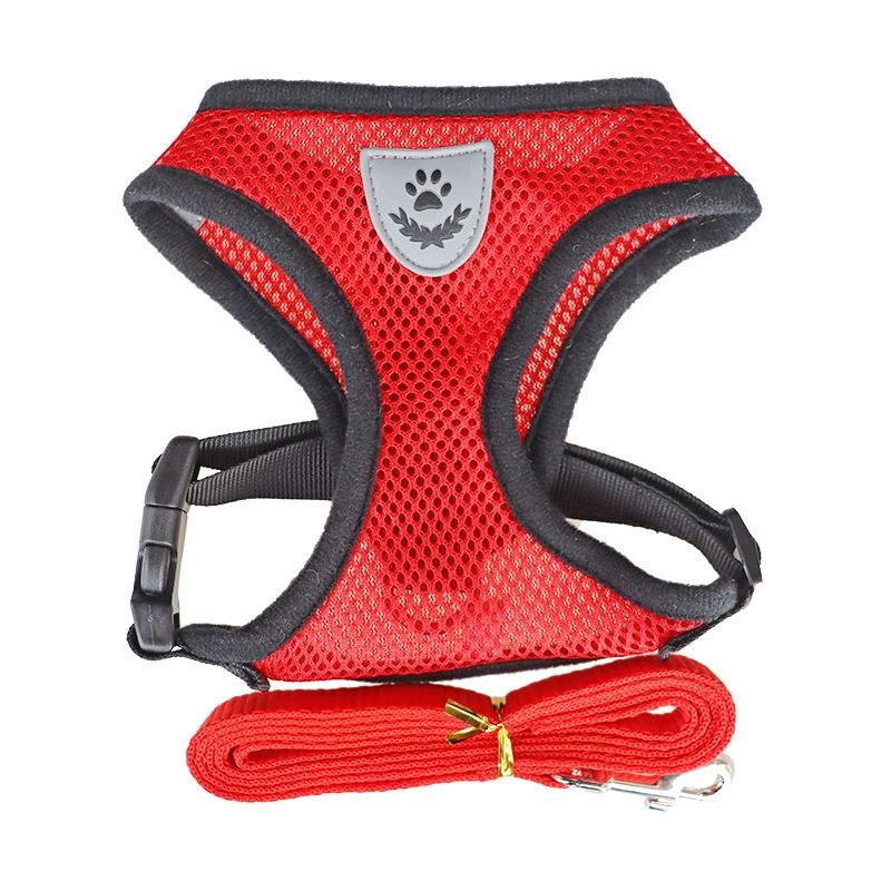 GENERICO - Arnés Reflectante y Correa para Perros Mascotas Rojo Talla M