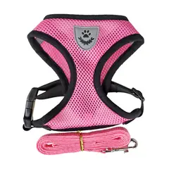 GENERICO - Arnés Reflectante y Correa para Perros Mascotas Rosa Talla M