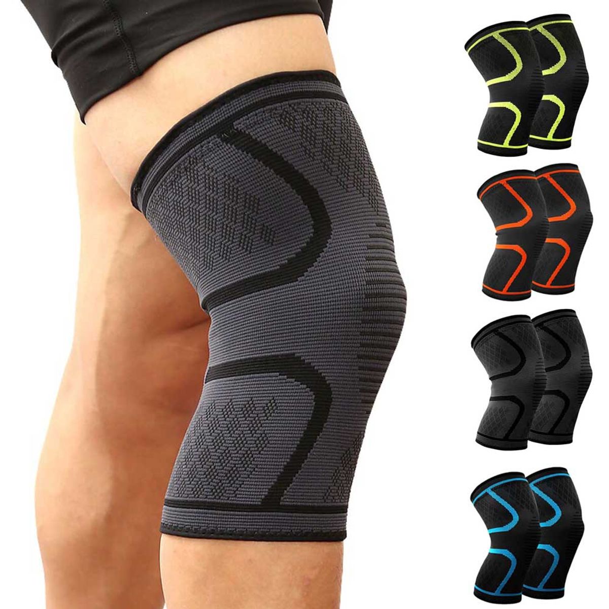 EVERSO - Rodillera Deportiva Ortopédica Soporte Cobre Artritis Un Par Negro L