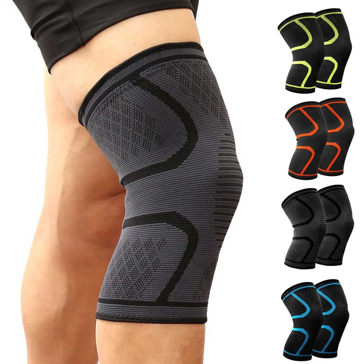 EVERSO - Rodillera Deportiva Ortopédica Soporte Cobre Artritis Un Par Negro L