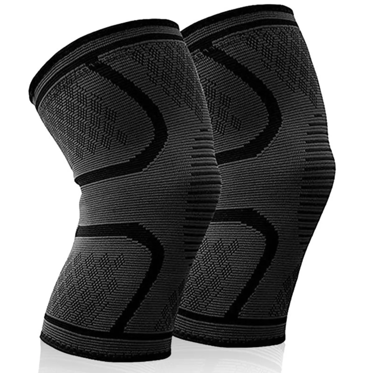 EVERSO - Rodillera Deportiva Ortopédica Soporte Cobre Artritis Un Par Negro L