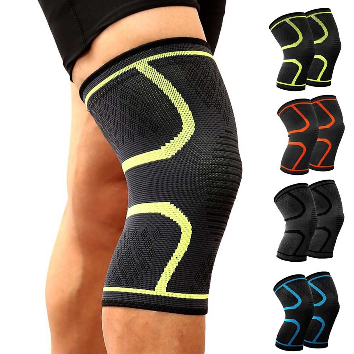 EVERSO - Rodillera Deportiva Ortopédica Soporte Cobre Artritis Un Par Verde L