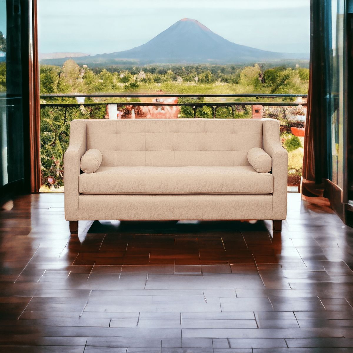 MUEBLES AMERICA - Sofá Eliff 3 Cuerpos Lino Beige