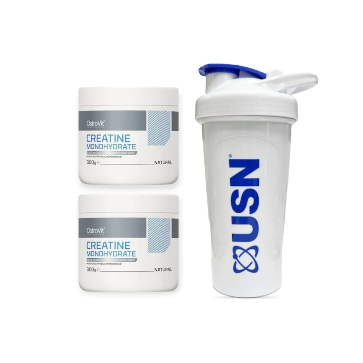 OSTROVIT - PACKS 2 CREATINAS MONOHIDRATADAS OSTROVIT 600GR TOTAL MAS SHAKER