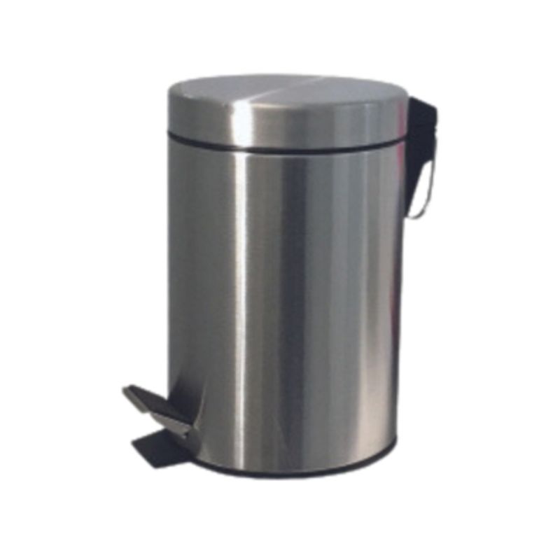 TAUMM - Basurero Papelero Pedal 3 Lts Acero Inoxidable