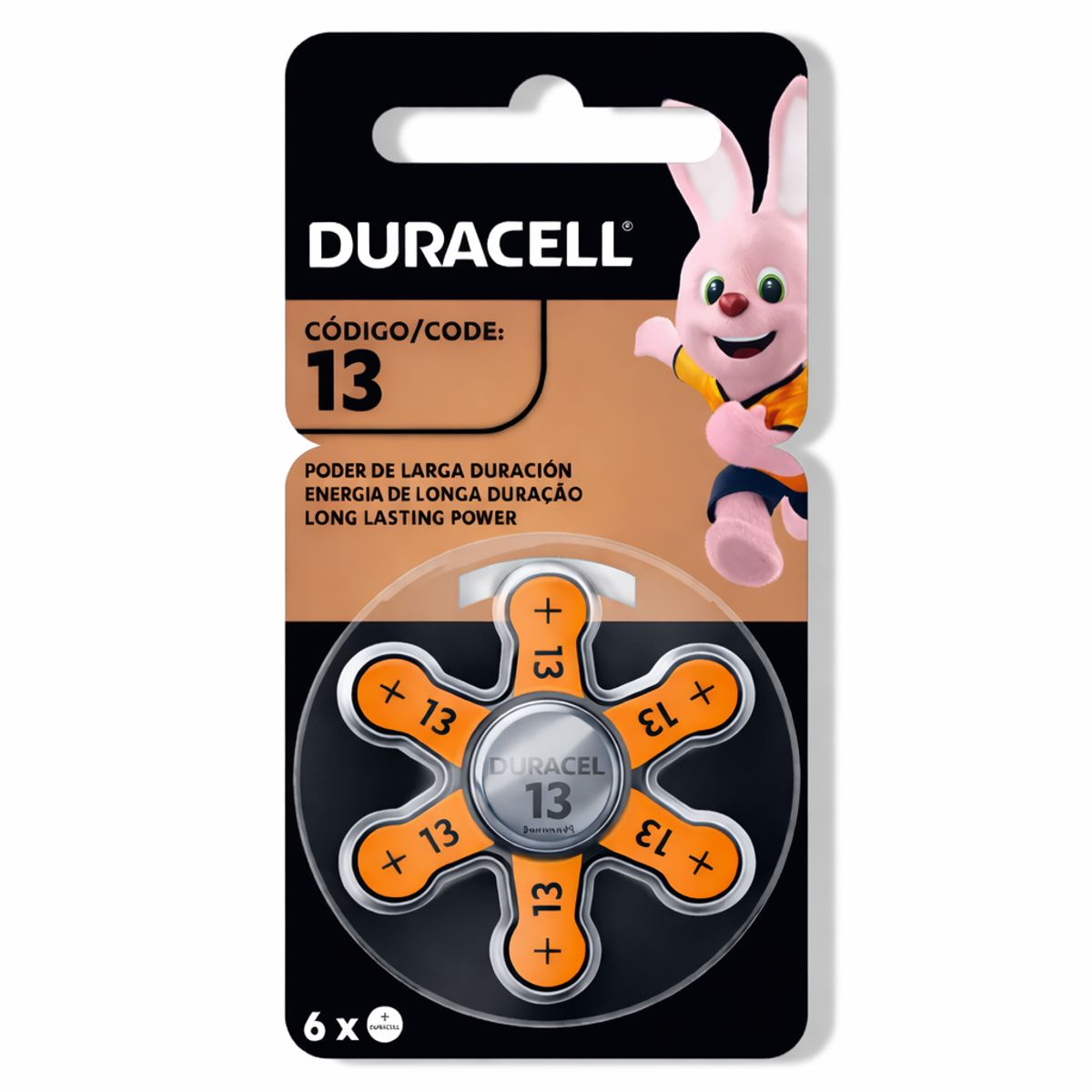 DURACELL - Pila Duracell 13 de Audiología de Larga Duración (Pack de 6)