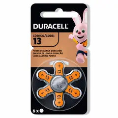 DURACELL - Pila 13 de Audiología de Larga Duración (Pack de 6)