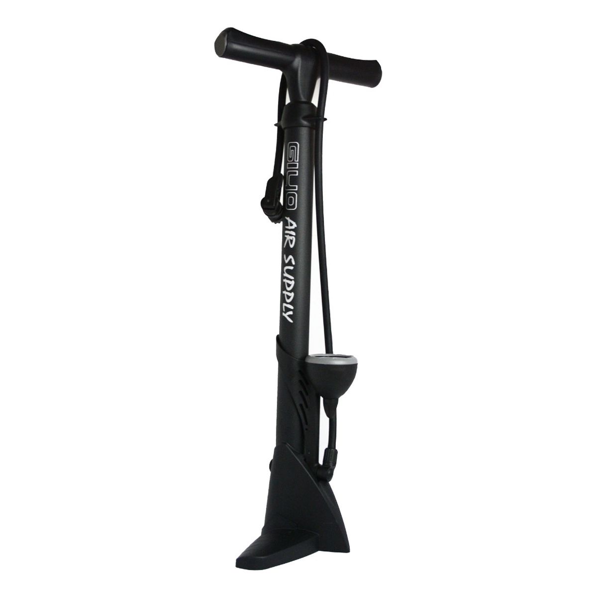 GIYO - Bombín De Piso Pie Válvula Presta/auto Max 160 Psi Manómetro