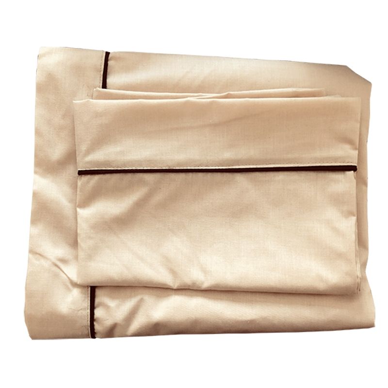 REHUCE - Juego de sábanas 2 plazas 50% algodón - Beige