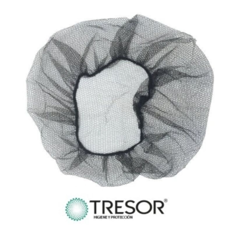 GENERICO - Cofia Redecilla Desechable Color Negro Tresor - 100 Unidades
