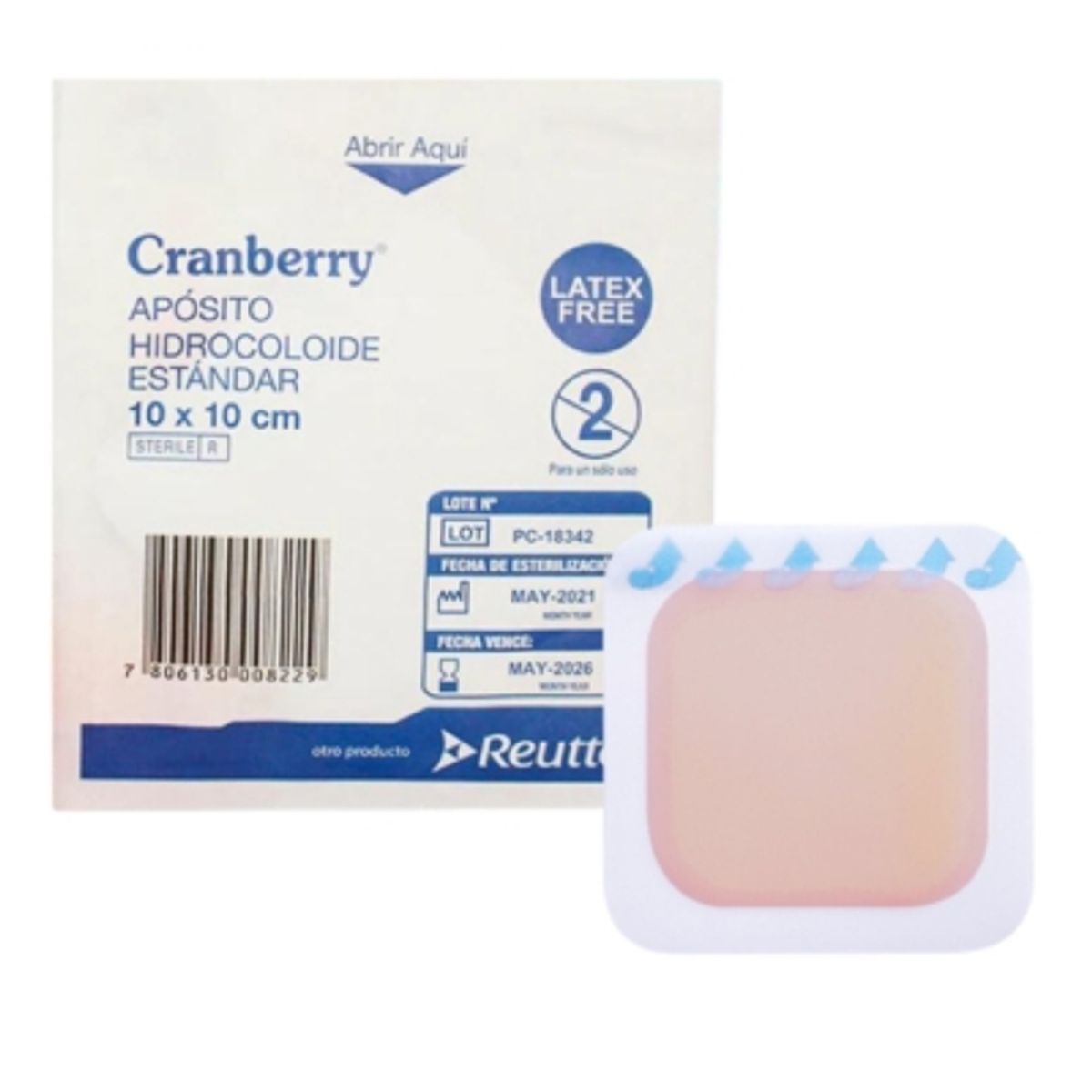 CRANBERRY - Apósito Hidrocoloide Estándar 10x10 Cm - 1 Unidad