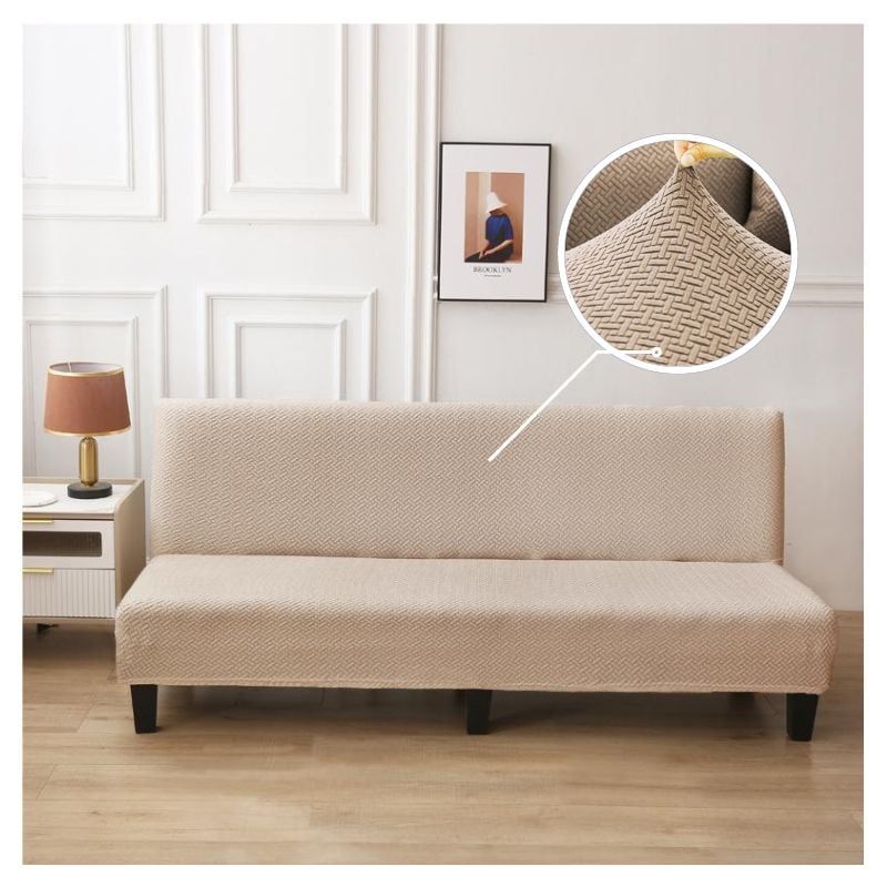 GENERICO - Funda Futones  Elástica Texturizada 2 Cuerpos Beige