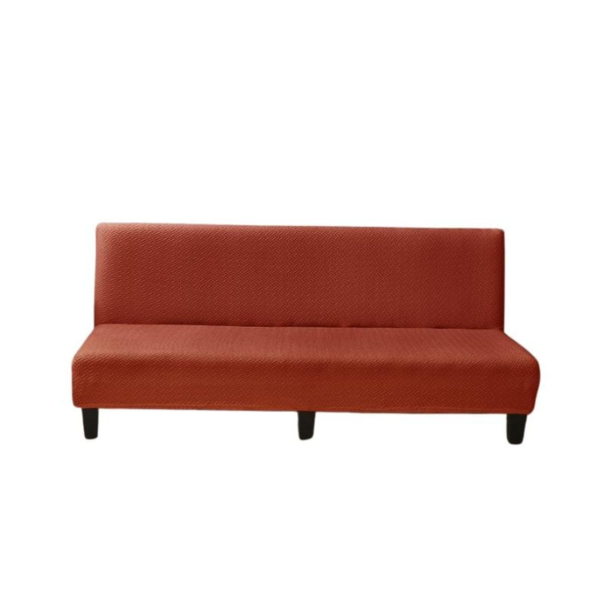 GENERICO - Funda Futones  Elástica Texturizada 2 Cuerpos Color Terracota