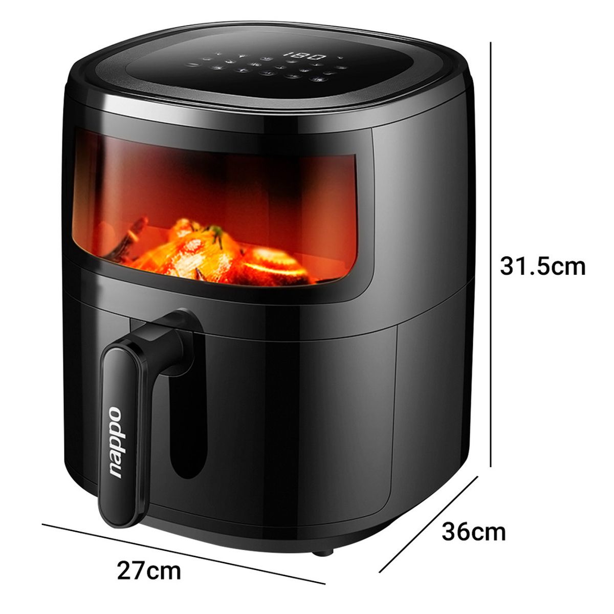 NAPPO - Freidora de Aire Digital Nappo 5.7 Litros con Visor 1500w