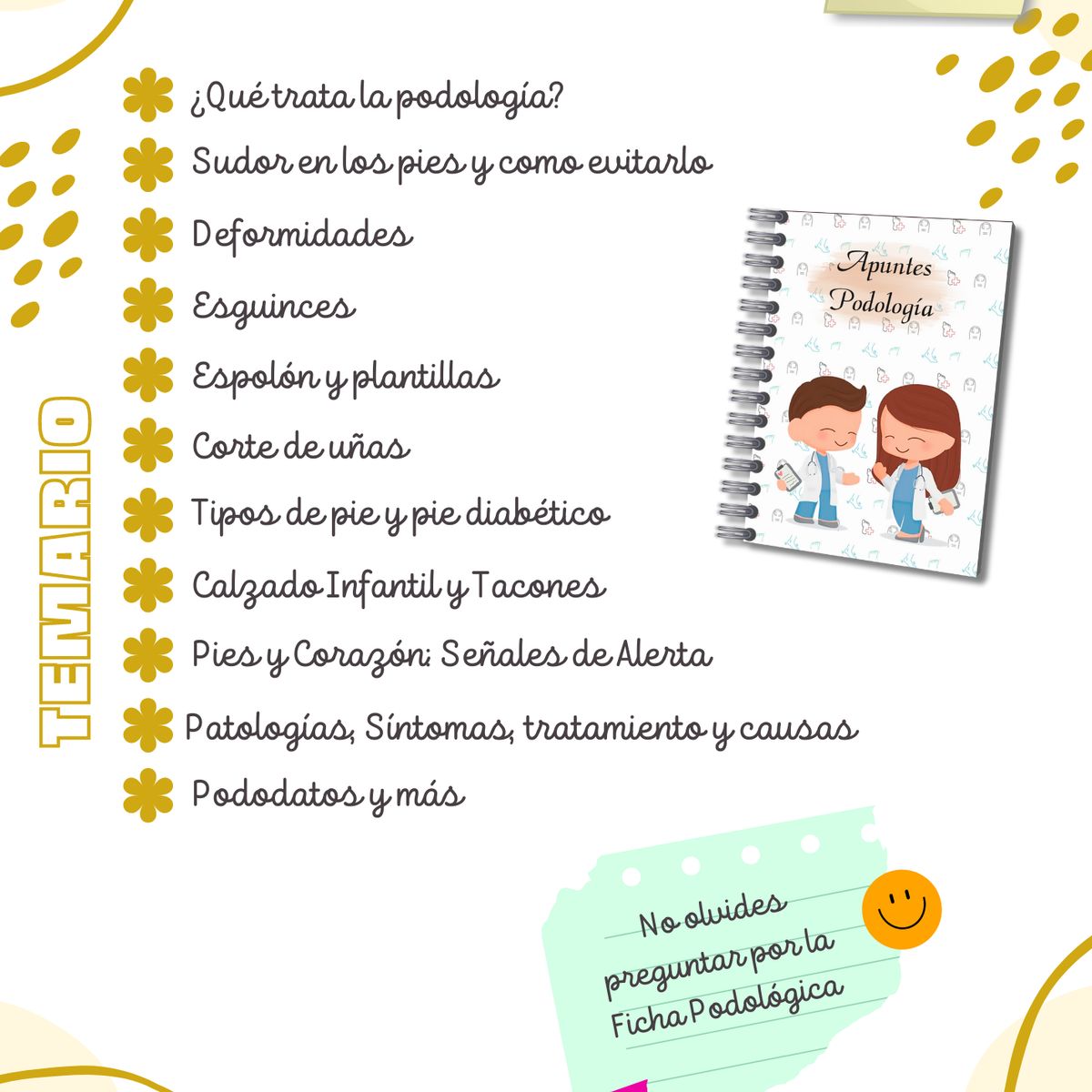 GENERICO - CUADERNO DE APUNTES PODOLOGIA A5 - 50 HOJAS