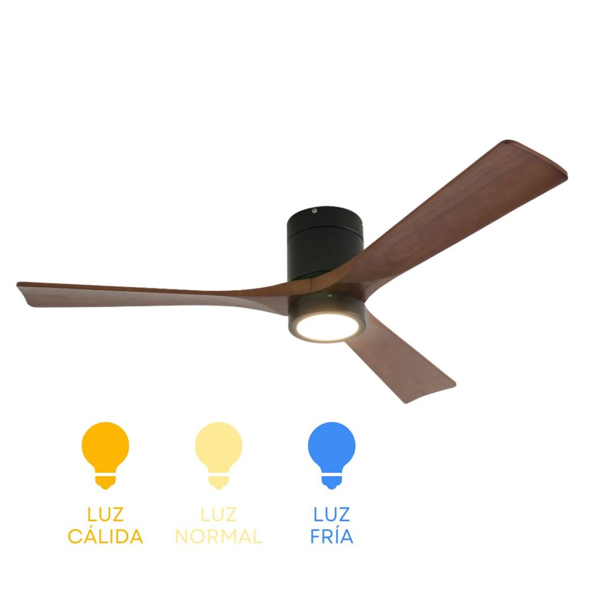 PRIMATERM - Ventilador Techo Oslo Café con Iluminación Led 3 Colores 52” PRIMATERM