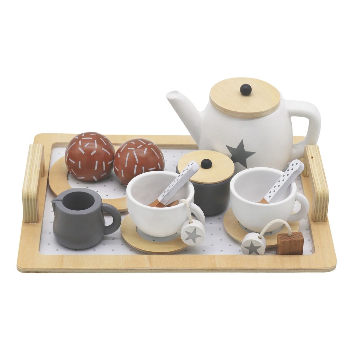 KANGGU - SET DE TÉ MADERA CON ACCESORIOS