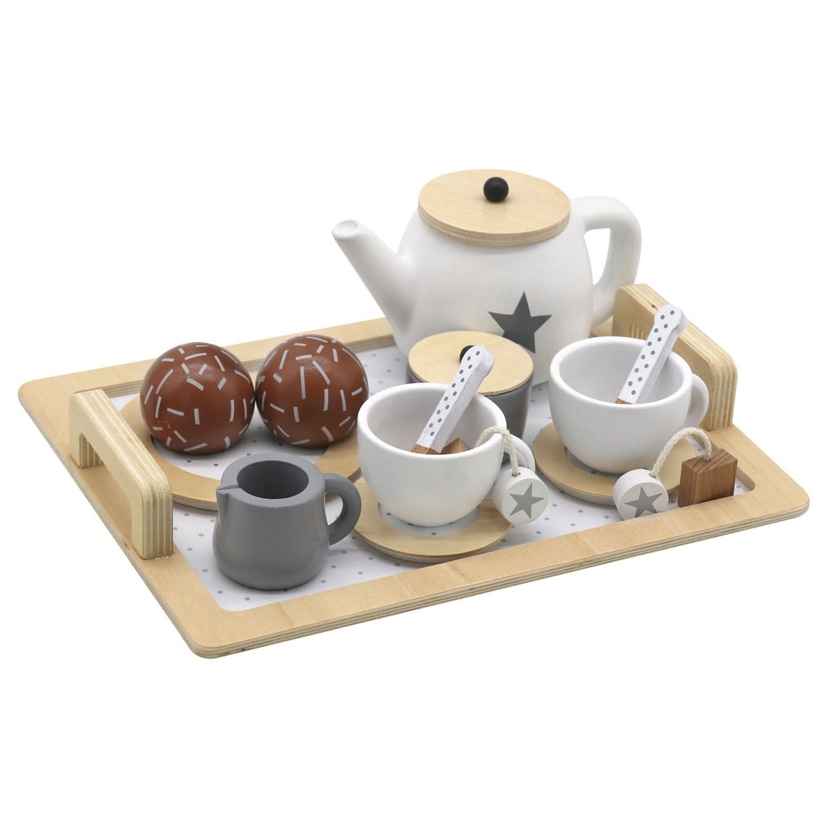 KANGGU - SET DE TÉ MADERA CON ACCESORIOS