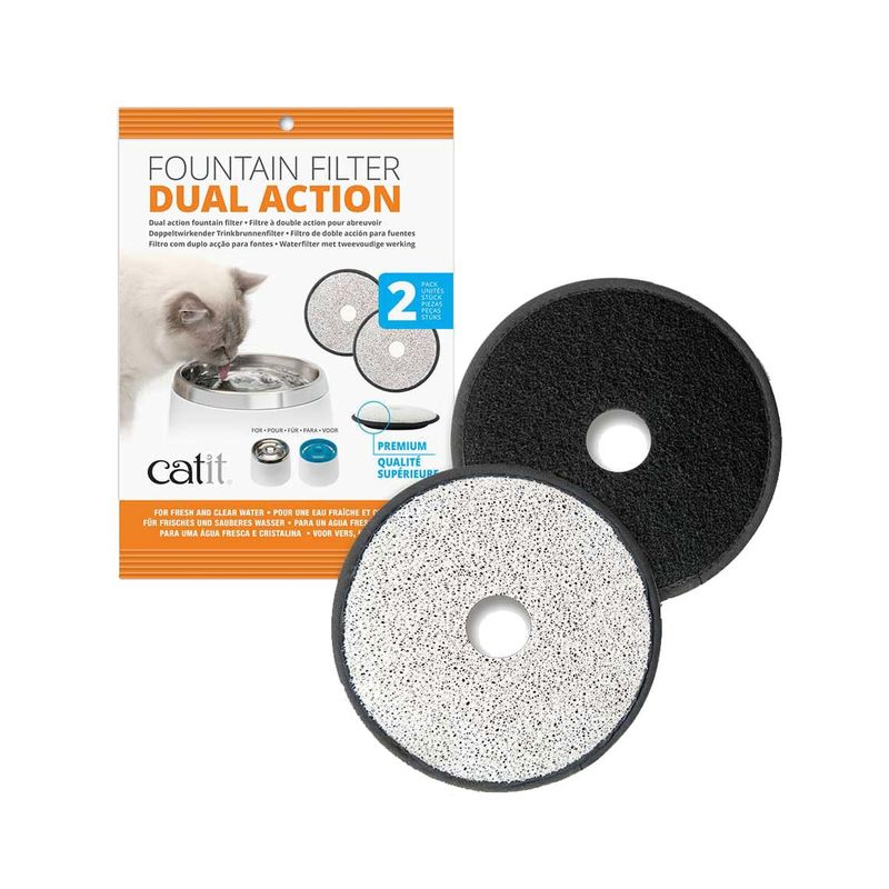 CATIT - Catit Pack Filtros Fuente Bebedera Acero Inoxidable, 2 Und