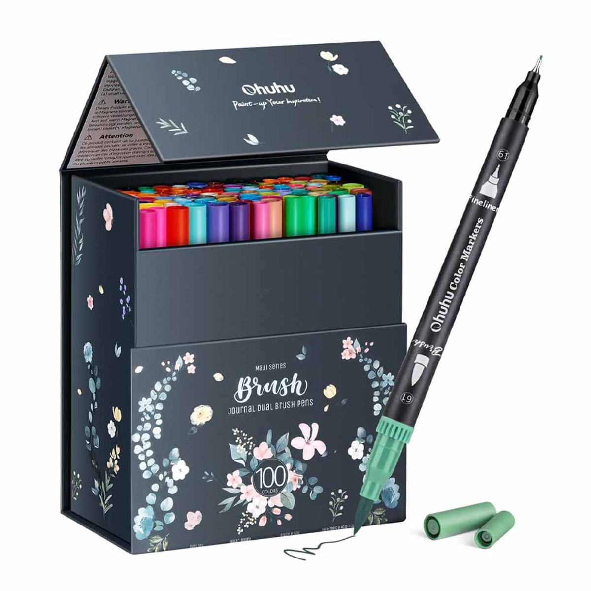 OHUHU - Ohuhu Maui 100 Marcadores A Base De Agua, Pincel Y Fineliner