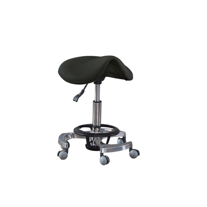 CAMILLAS CHILE - PISO TABURETE ERGONÓMICO CON RUEDAS NEGRO - C2