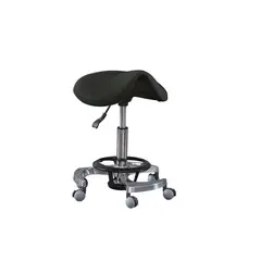 CAMILLAS CHILE - PISO TABURETE ERGONÓMICO CON RUEDAS NEGRO - C2