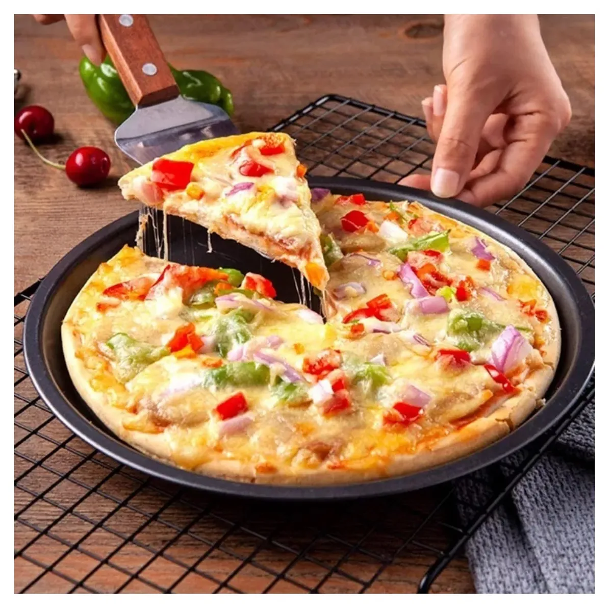 GENERICO - Pack X2 Molde De Pizza Antiadherente Molde Redondo Para Pizza 29cm