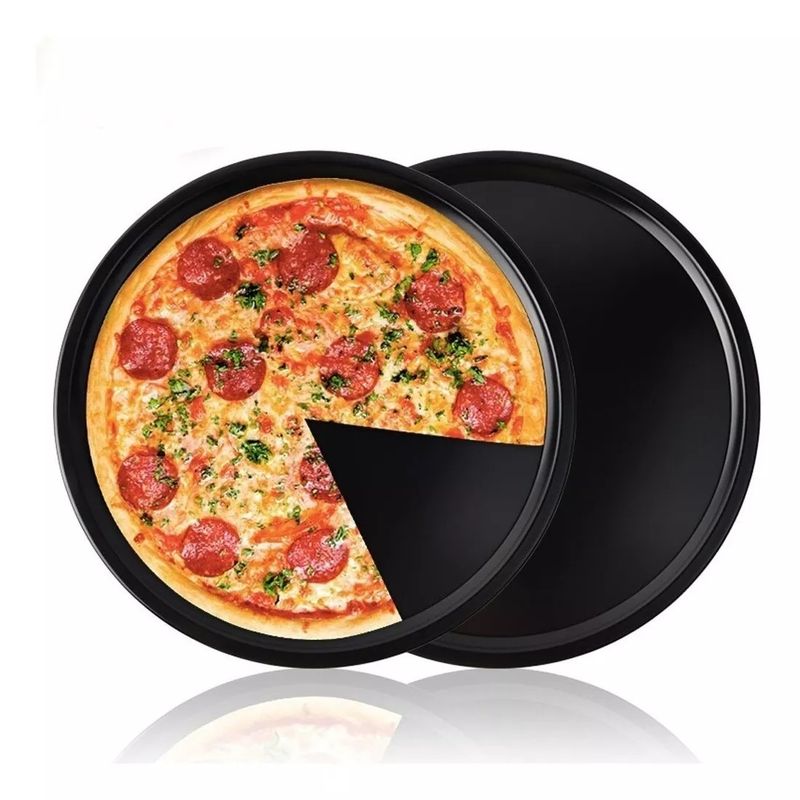 GENERICO - Pack X2 Molde De Pizza Antiadherente Molde Redondo Para Pizza 26cm
