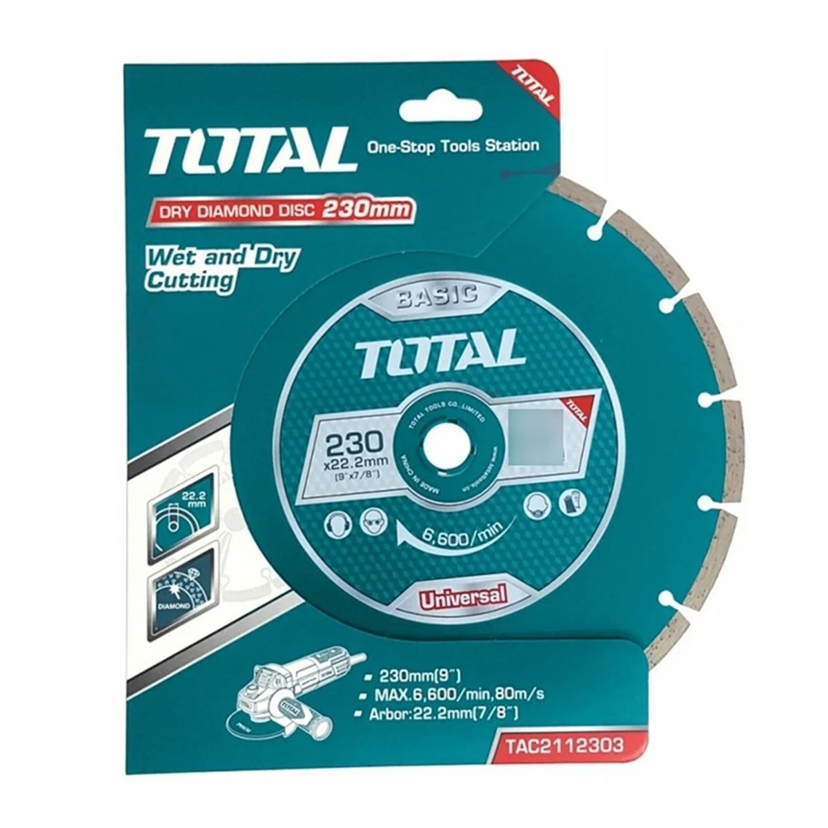 TOTAL TOOLS - Disco Diamantado Segmentado Corte Seco 9 230mm