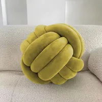 Cojín Diseño Nudo Terciopelo Verde