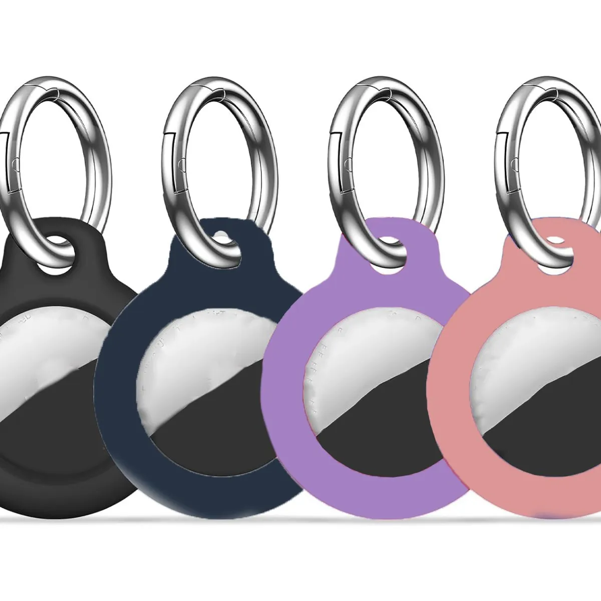GENERICO - Kit 4 Llaveros Para Airtag Silicona De Alta Resistencia Rosa
