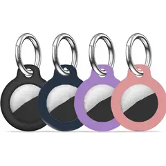 GENERICO - Kit 4 Llaveros Para Airtag Silicona De Alta Resistencia Rosa