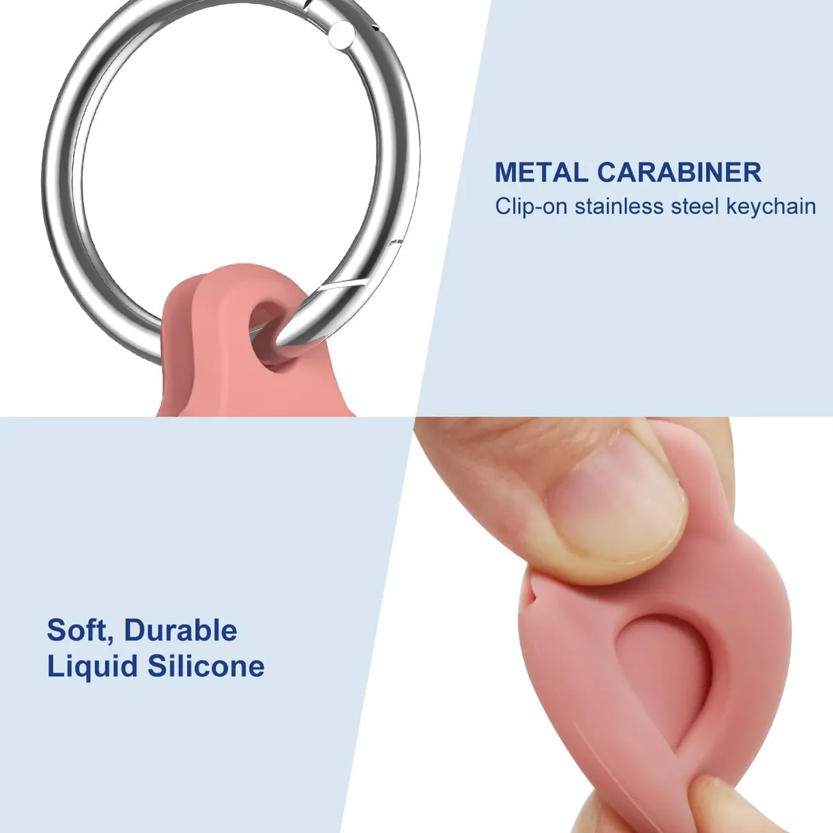 GENERICO - Kit 4 Llaveros Para Airtag Silicona De Alta Resistencia Rosa