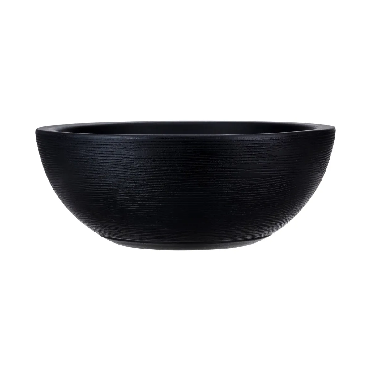 FLORIDIS - MACETERO FLORIDIS NEGRO BOWL 19CM ALTO CON PLATO.