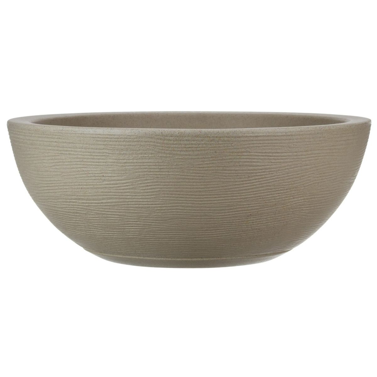 FLORIDIS - MACETERO FLORIDIS BEIGE EFECTO PIEDRA BOWL 19CM ALTO CON PLATO