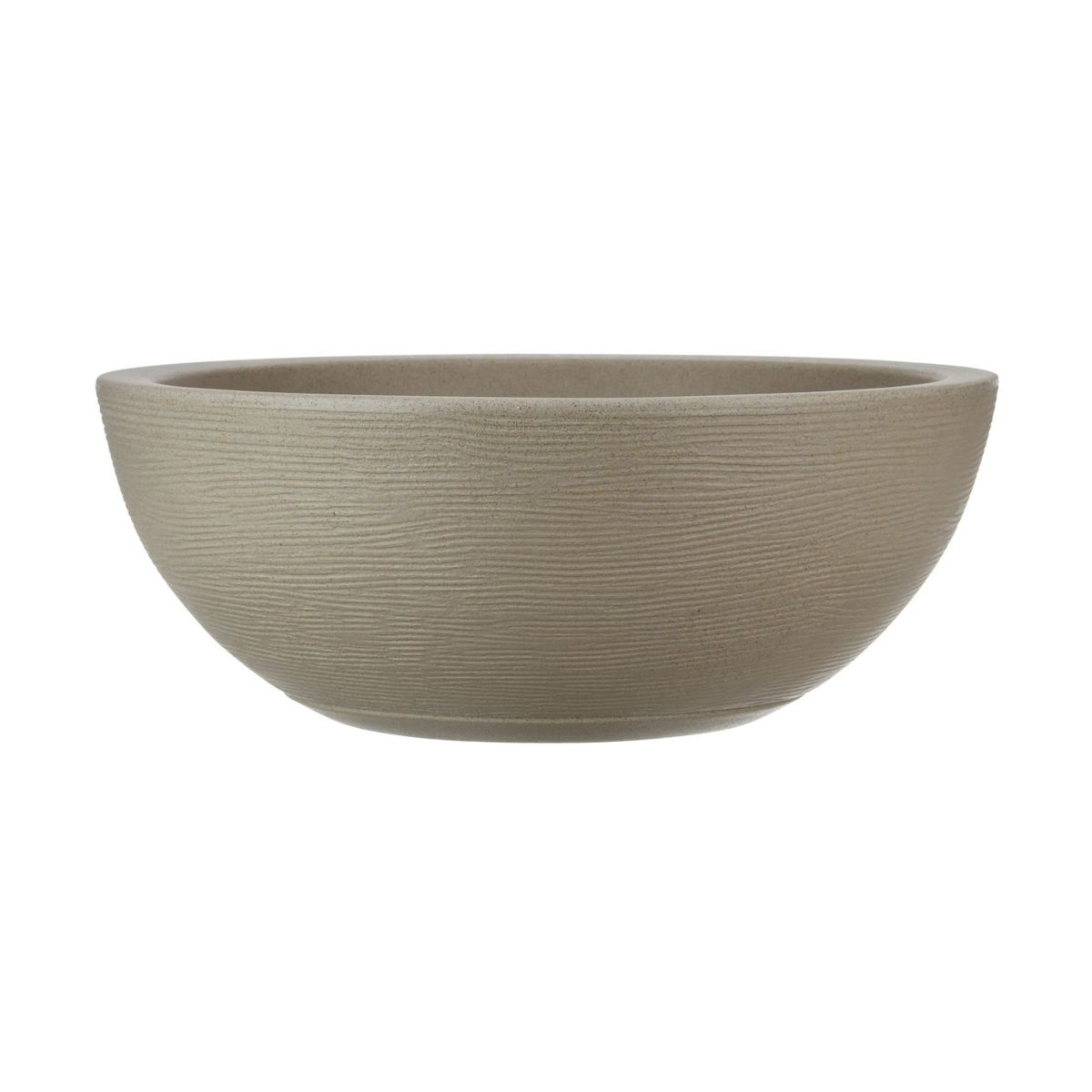 FLORIDIS - MACETERO FLORIDIS BEIGE EFECTO PIEDRA BOWL 19CM ALTO CON PLATO