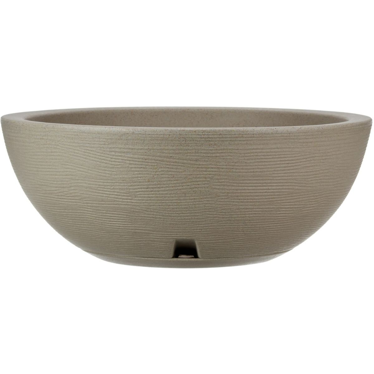 FLORIDIS - MACETERO FLORIDIS BEIGE EFECTO PIEDRA BOWL 19CM ALTO CON PLATO