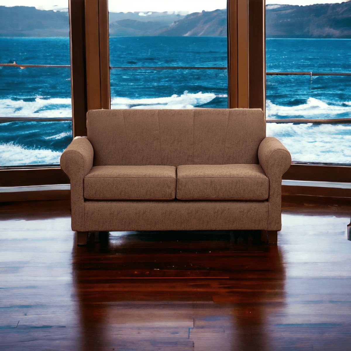 MUEBLES AMERICA - Sofá Lucy 2 Cuerpos Lino Café