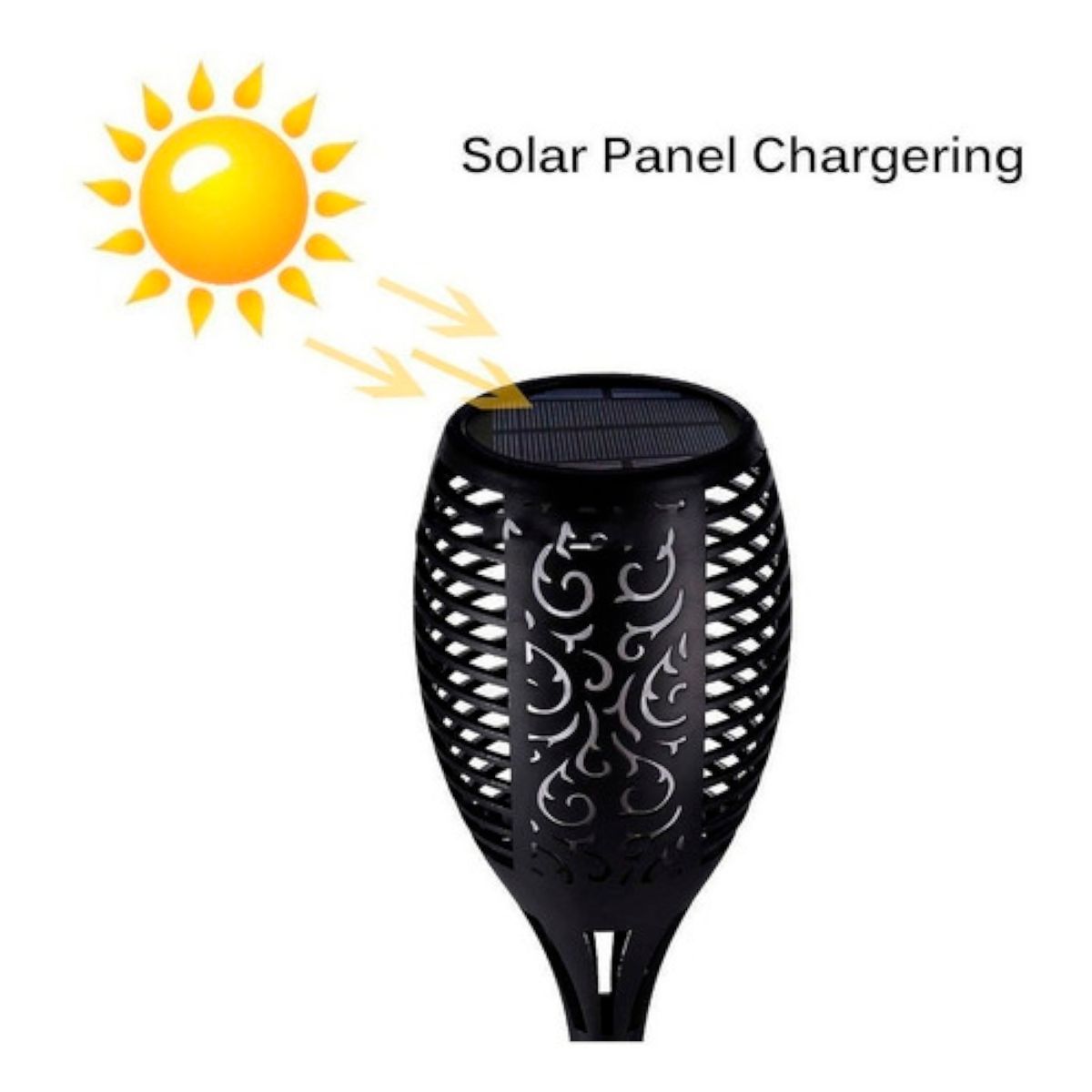 GENERICO - Lampara Solar Exterior Antorcha Para Jardin Solar