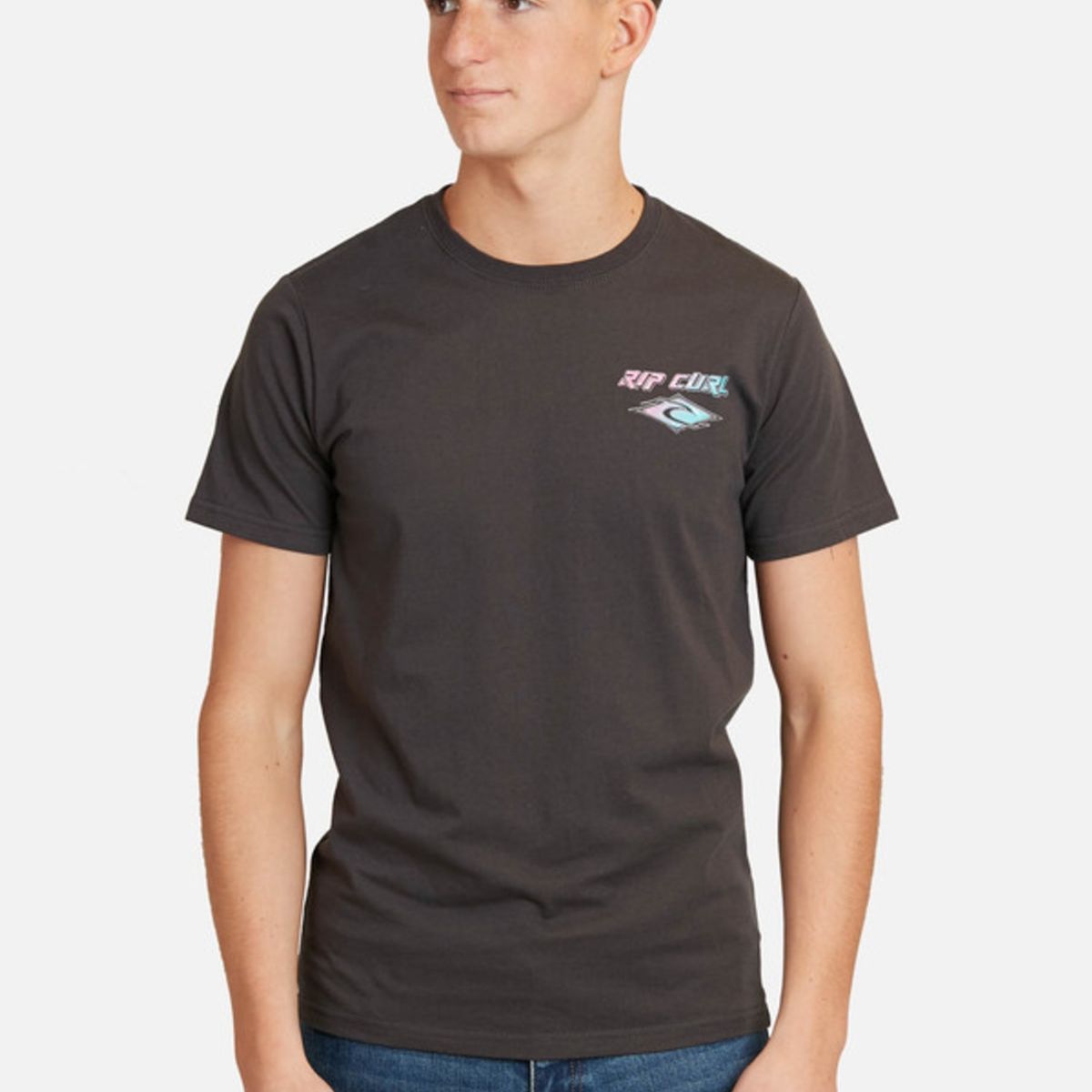 RIP CURL - Polera M/C Basica Gris Oscuro Juvenil Hombre Ripcurl