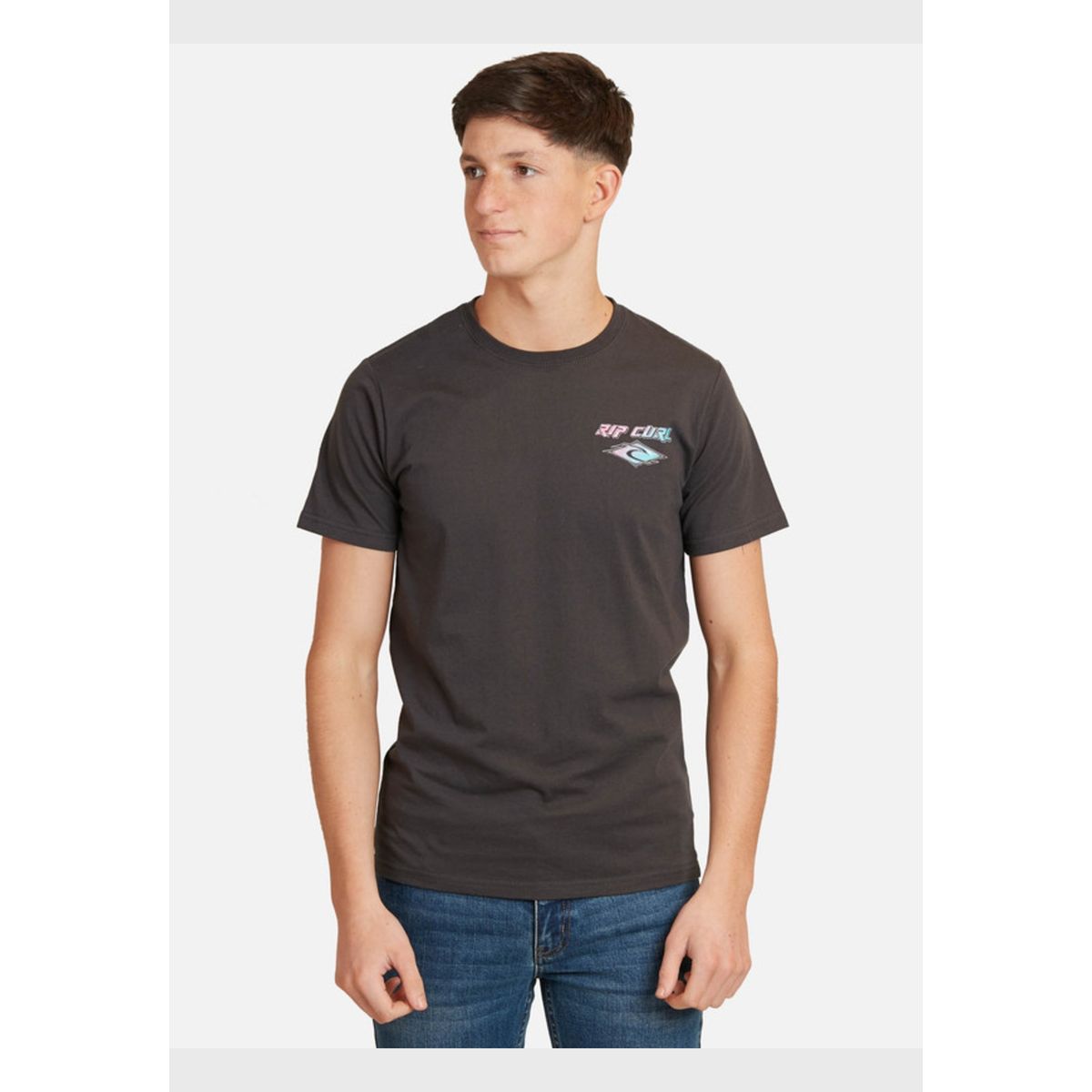 RIP CURL - Polera M/C Basica Gris Oscuro Juvenil Hombre Ripcurl