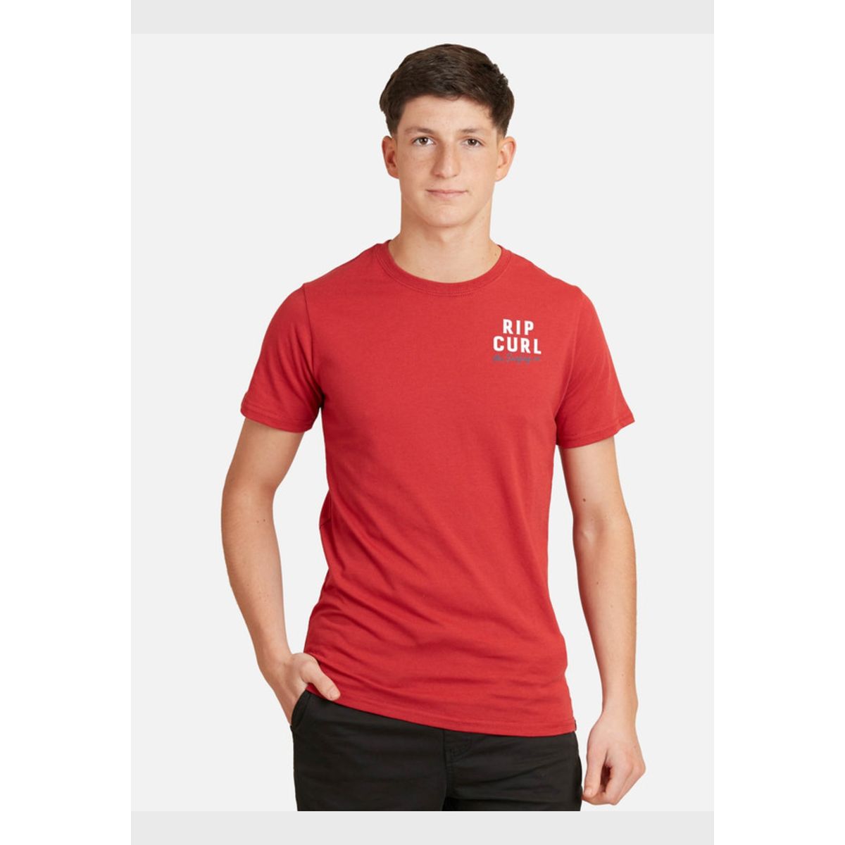 RIP CURL - Polera M/C Basica Rojo Juvenil Hombre Ripcurl