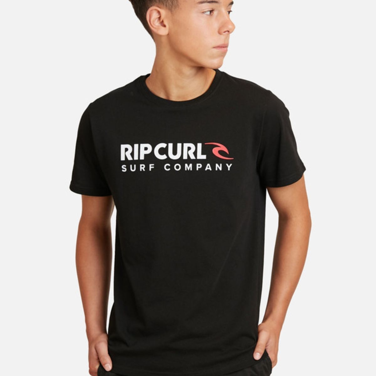 RIP CURL - Polera M/C Basica Negro Juvenil Hombre Ripcurl