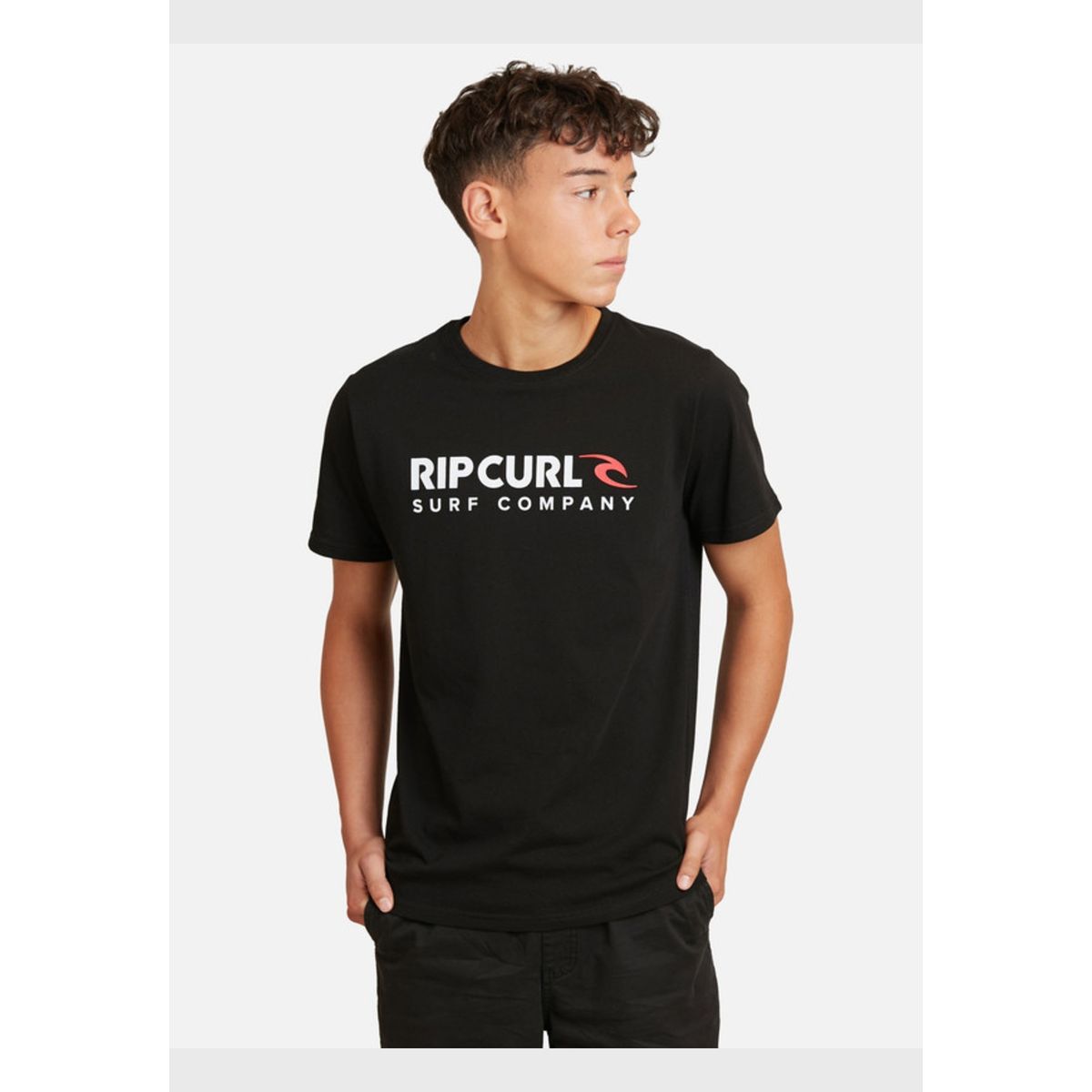 RIP CURL - Polera M/C Basica Negro Juvenil Hombre Ripcurl