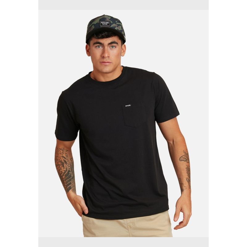 RIP CURL - Polera MC Basica Negro Hombre Ripcurl