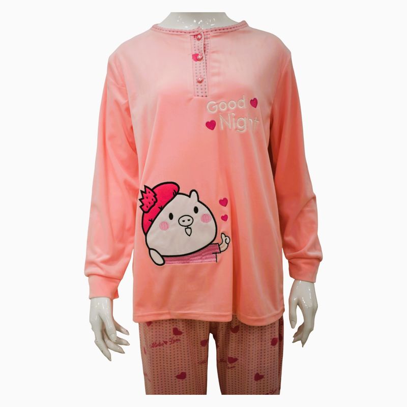 MEDIA LUNA - Pijama Mujer Plush Diseño Cerdito