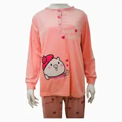 MEDIA LUNA - Pijama Mujer Plush Diseño Cerdito