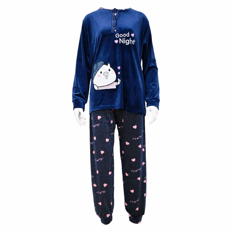 MEDIA LUNA - Pijama Mujer Plush Diseño Cerdito