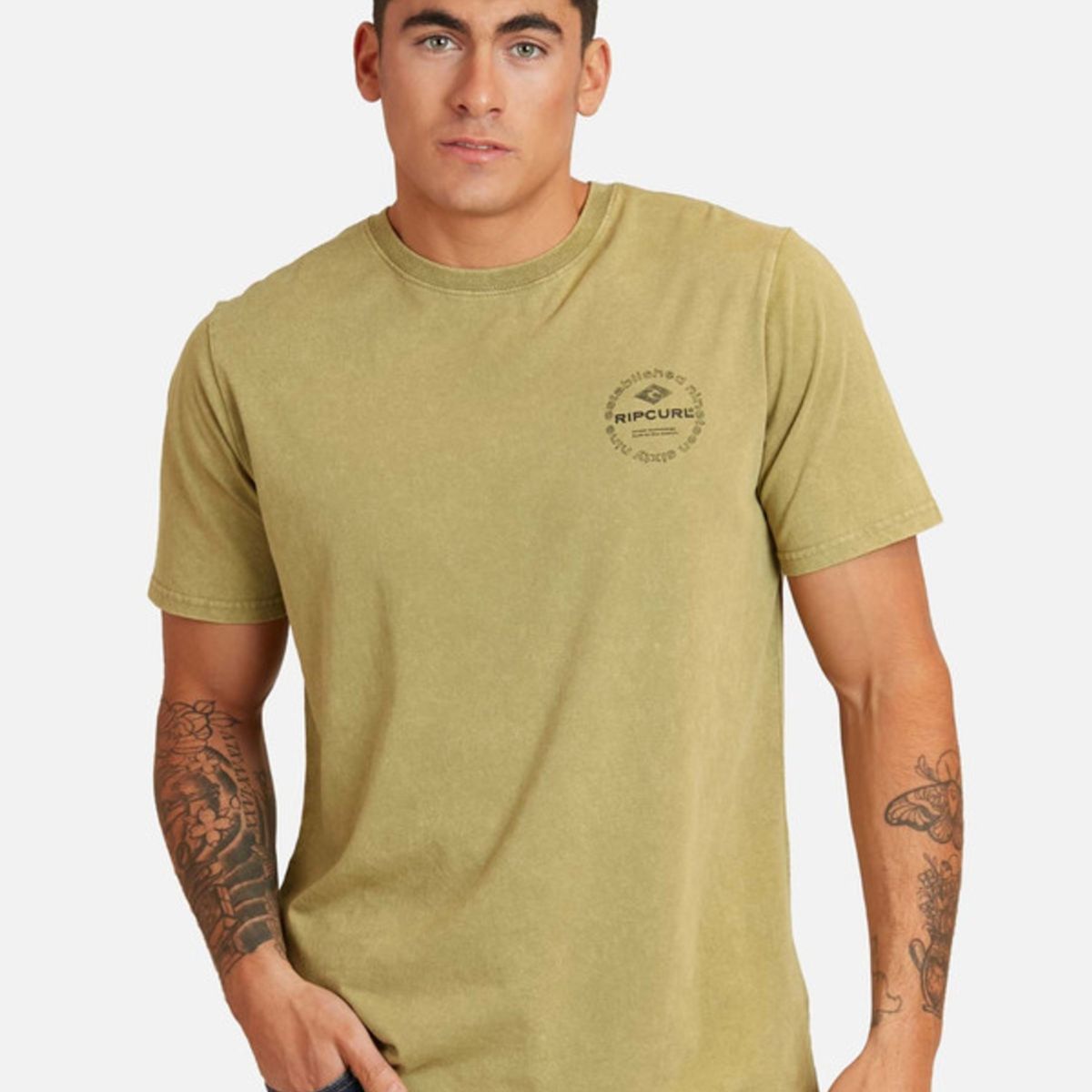 RIP CURL - Polera MC Intermedia Khaki Hombre Ripcurl