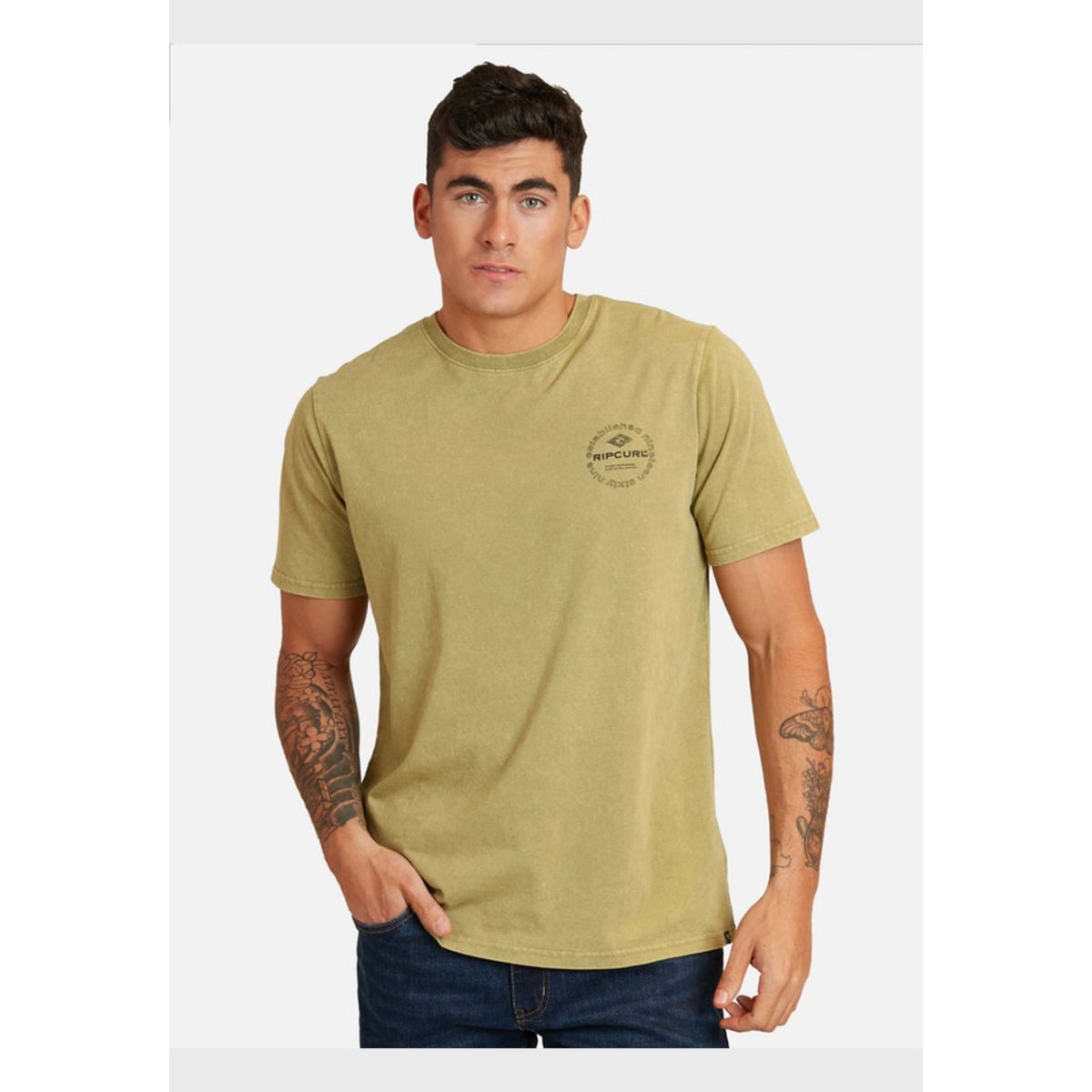 RIP CURL - Polera MC Intermedia Khaki Hombre Ripcurl